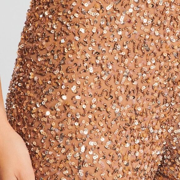 NWT Retrofête Elodie Sequin Embellished Jumpsuit in Tannin Size XS - Picture 7 of 12